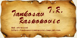 Tankosav Raspopović vizit kartica